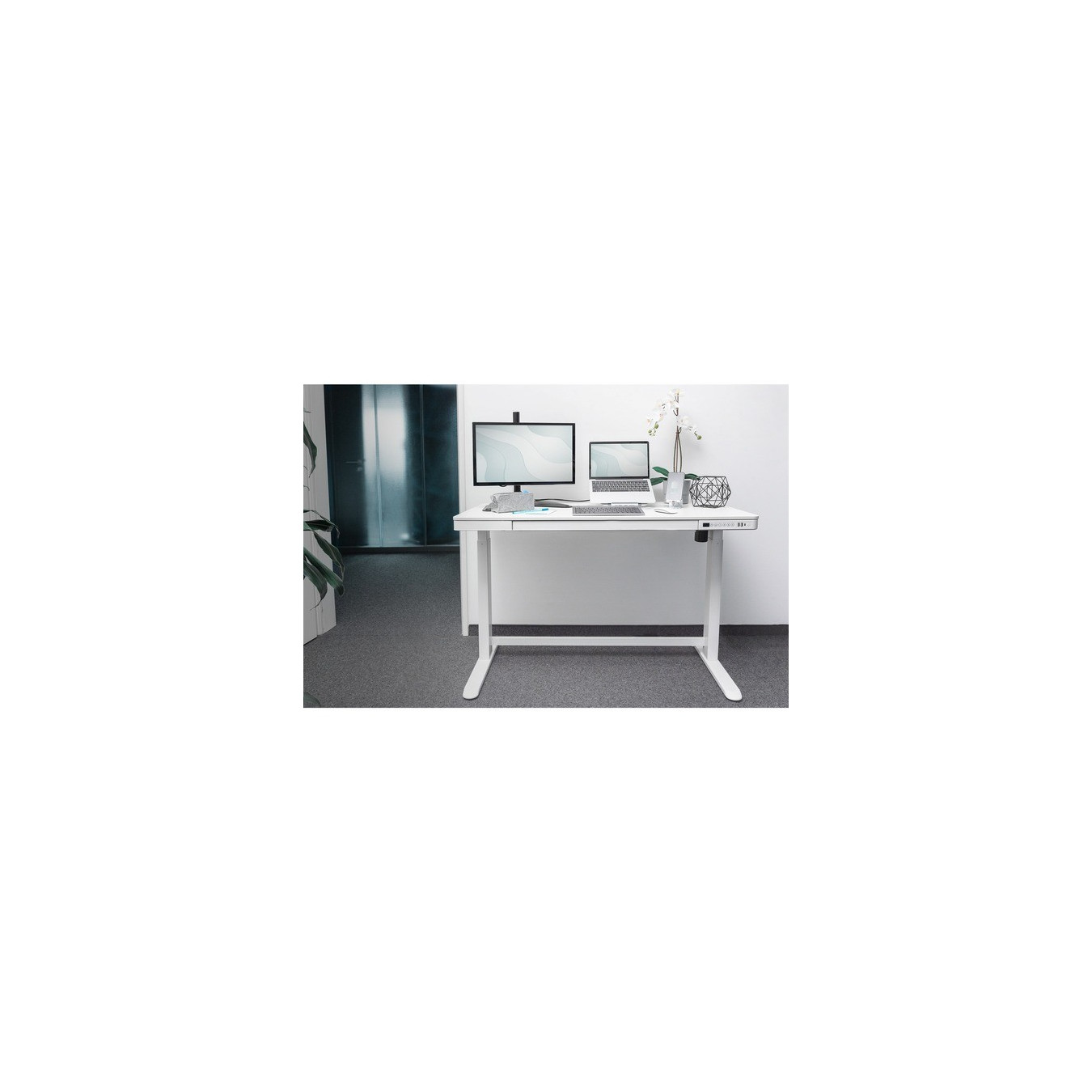 Electrically height-adjustable desk with USB charging station and drawer DA-90406 — Buy in Cyprus with Fast Delivery