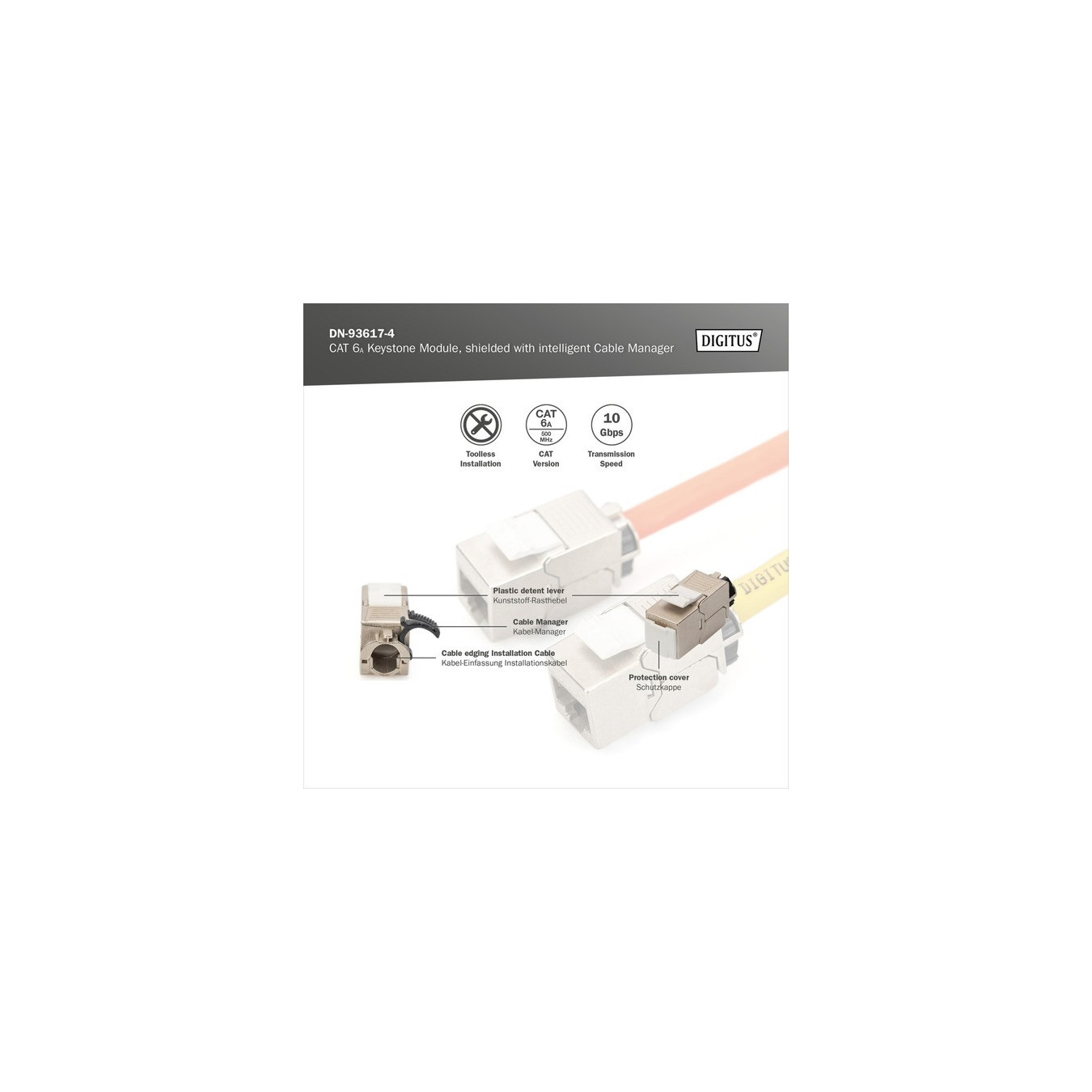 Cat.6a Keystone-Modul, geschirmt — Buy in Cyprus with Fast Delivery