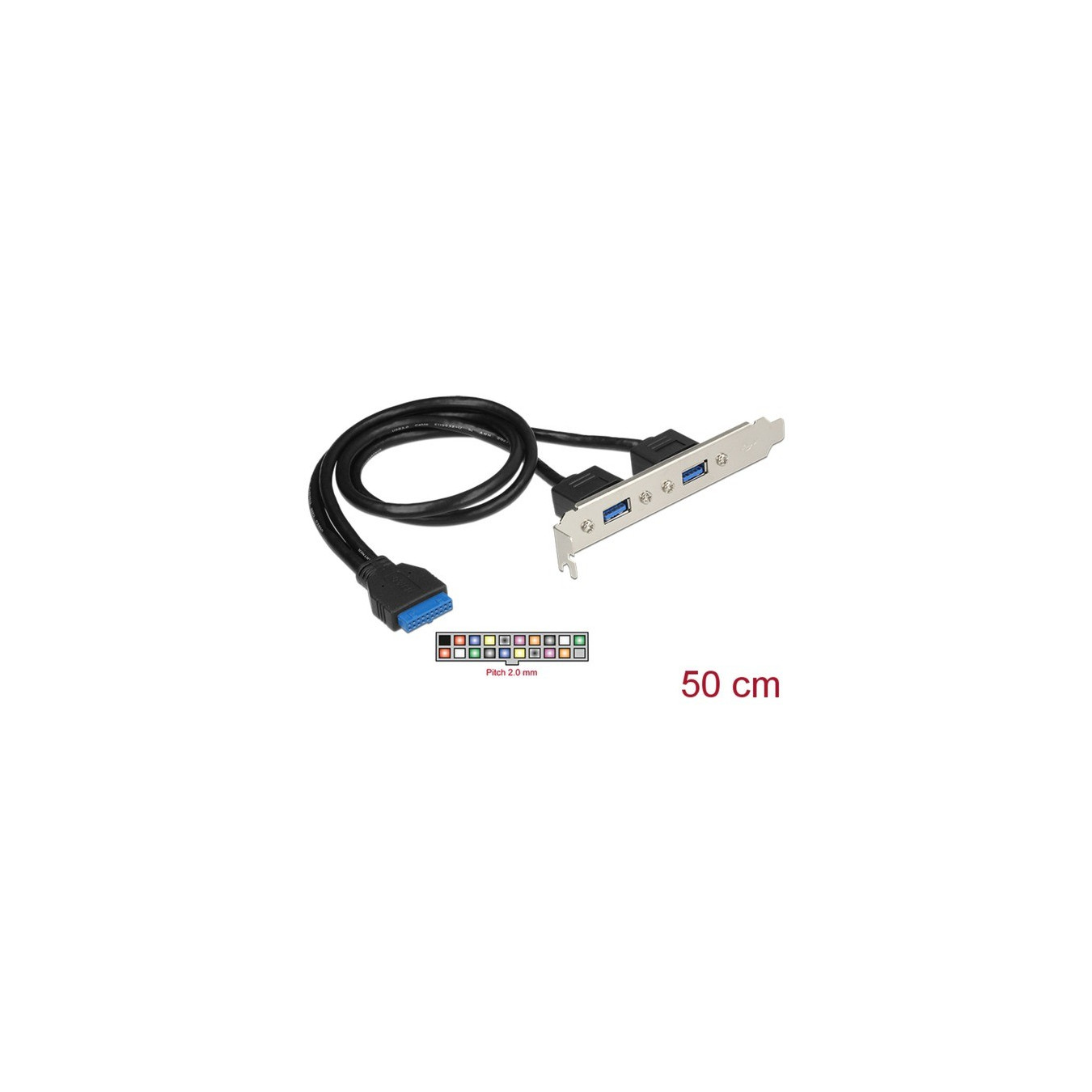 Delock 84836 - USB 3.0 Slot Bracket 19-pin to 2x Type-A | Armenius Store
