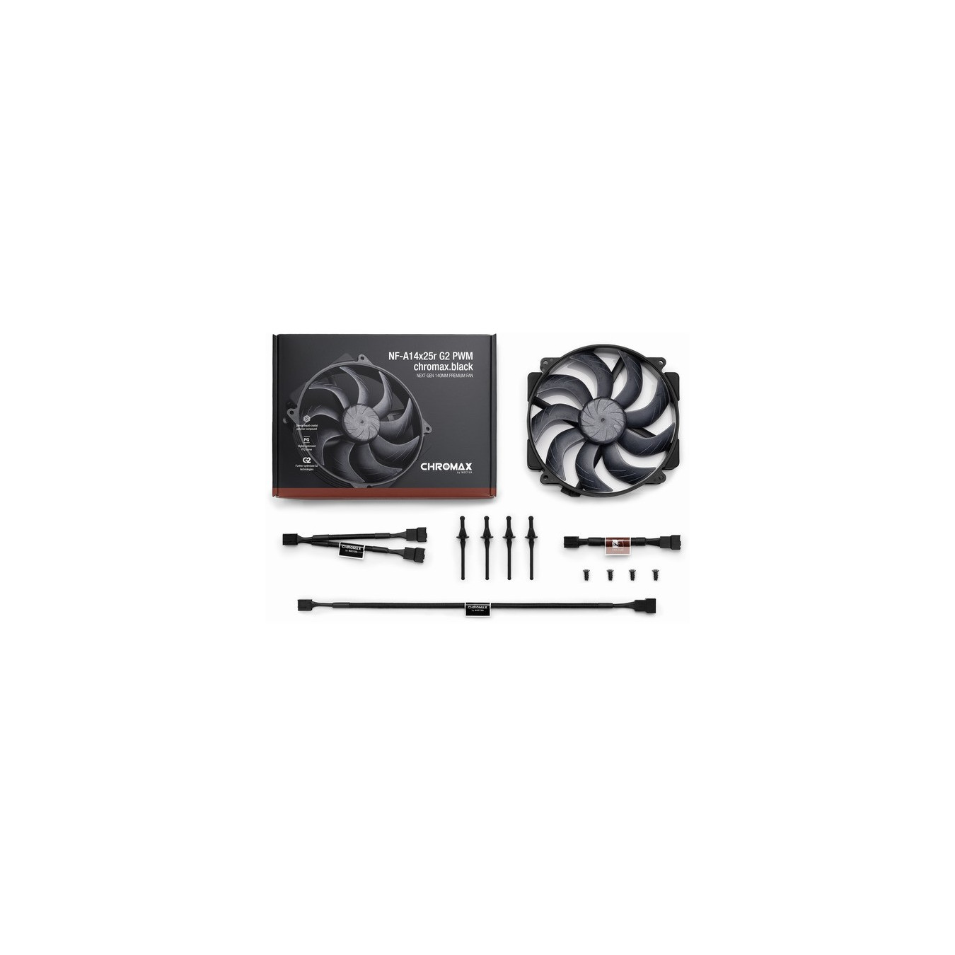 NF-A14x25r G2 PWM chromax.black, case fan — Buy in Cyprus with Fast Delivery