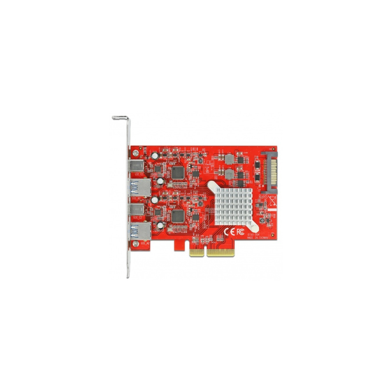 PCIe x4 to 2x USB 3.2 Gen 2 Typ-A + 2x USB-C, USB-Controller — Buy in Cyprus with Fast Delivery