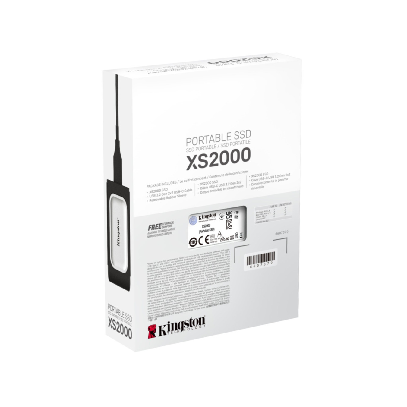 Kingston XS2000 External Portable SSD - 1TB - USB-C 3.2 Gen2, Up to 2000MB/s, Black/Silver — Buy in Cyprus with Fast Delivery