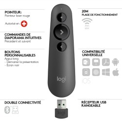 Buy Logitech Wireless Laser Presenter R500s - 910-005843 - Graphite, 20 m Range,... in Cyprus, Nicosia, Limassol, Larnaka, Pafos