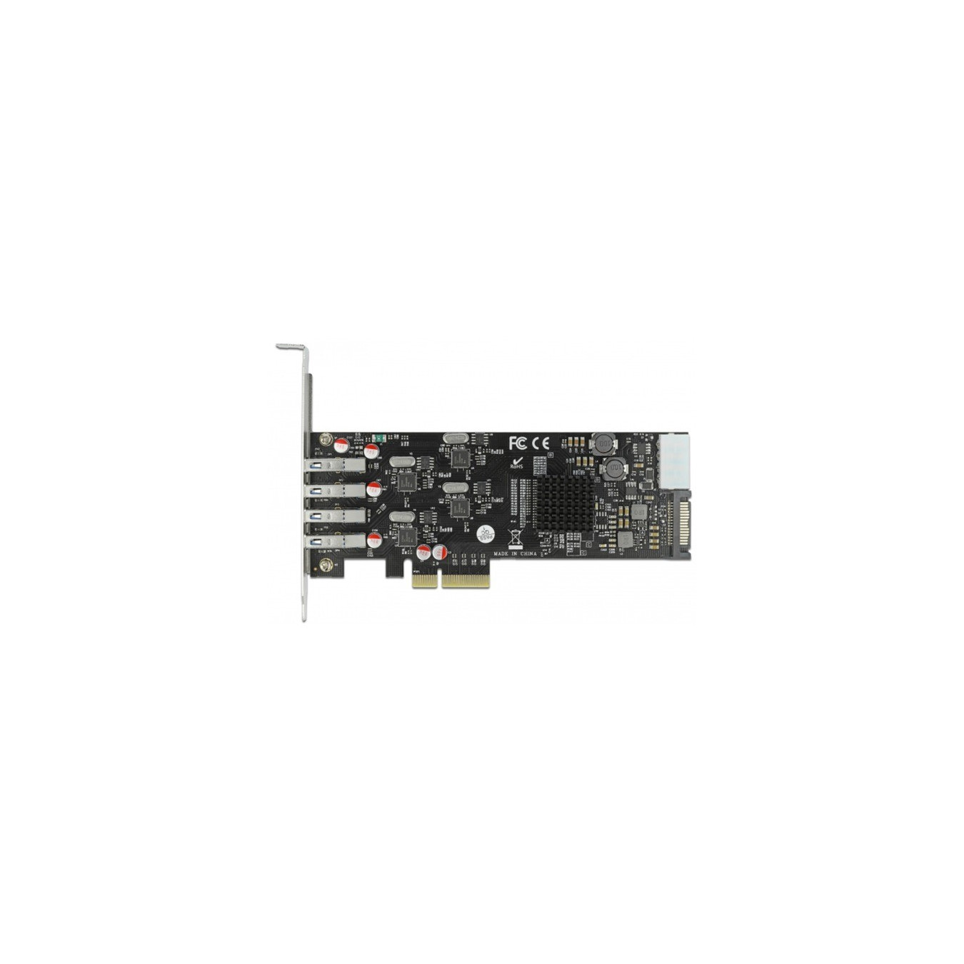 PCIe x4 to 4x extern USB 3.2 Gen 1 Typ-A, USB-Controller — Buy in Cyprus with Fast Delivery