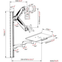 Workstation (monitor, keyboard, mouse) wall mounting, fixing mounting — Buy in Cyprus with Fast Delivery
