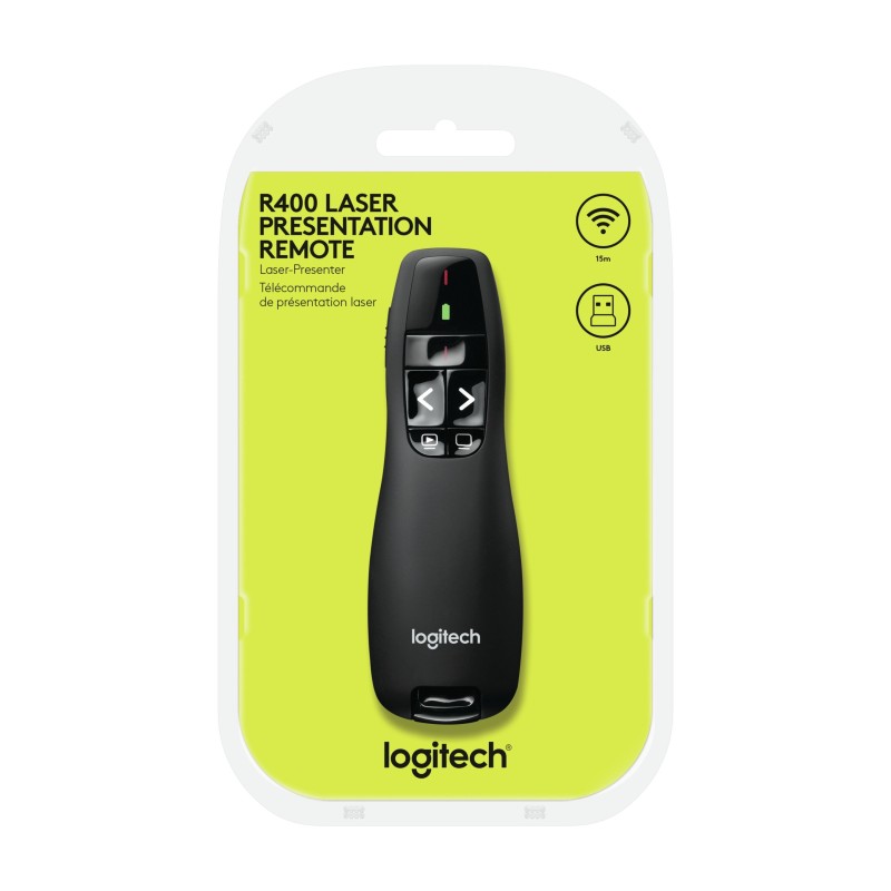 Buy Logitech Wireless Presenter R400 - 910-001356 - Black, 2.4 GHz RF, Red Class... in Cyprus, Nicosia, Limassol, Larnaka, Pafos