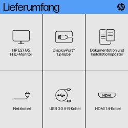 HP E27 G5 Monitor - 6N4E2AA 27" FHD IPS 75Hz 5ms (Boxed) — Buy in Cyprus with Fast Delivery