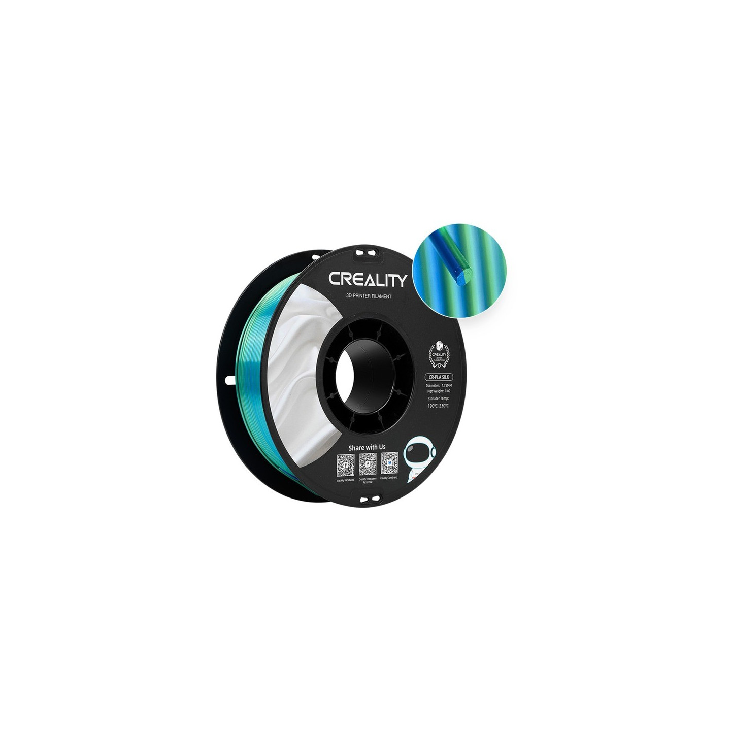 CR-Silk PLA filament blue green, 3D filament — Buy in Cyprus with Fast Delivery