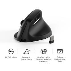 Keychron M5 Wireless 8K Ergonomic Mouse - Black (Boxed) — Buy in Cyprus with Fast Delivery