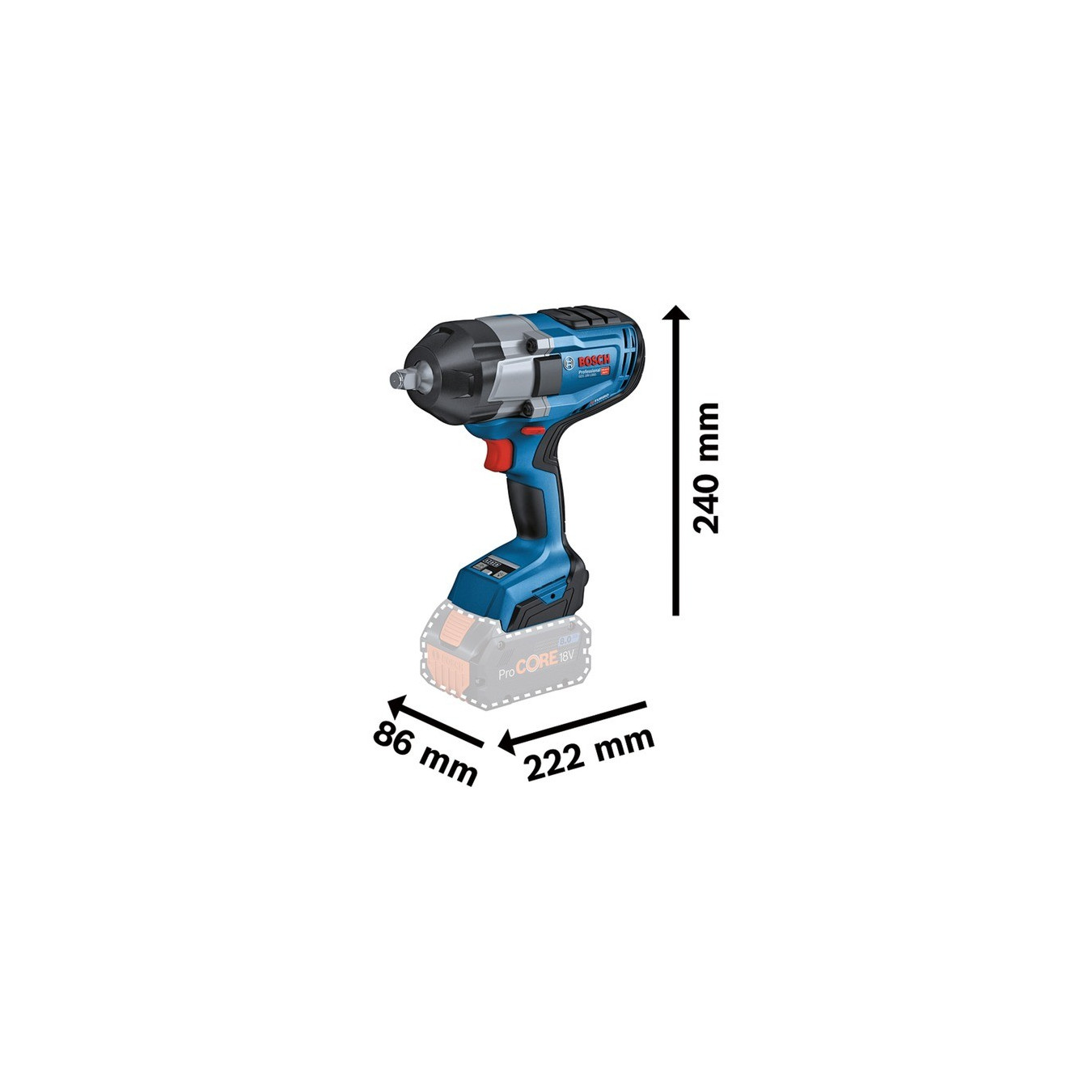 PRO cordless impact wrench BITURBO GDS 18V-1000 Professional, 18Volt — Buy in Cyprus with Fast Delivery