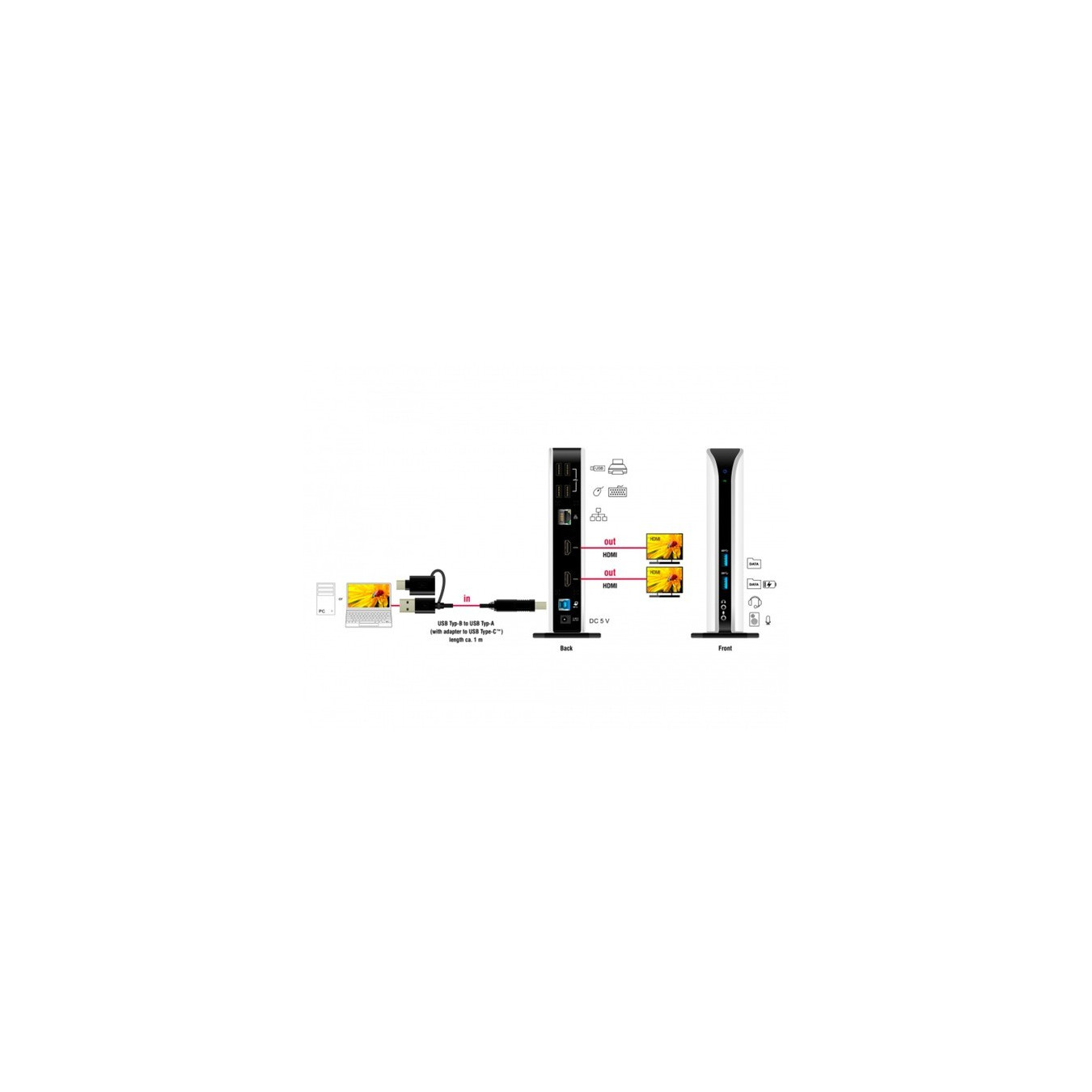 USB Dockingstation Dual HDMI Full-HD USB 3.2 LAN Audio — Buy in Cyprus with Fast Delivery