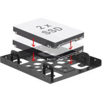 Delock 21324 Aluminum Dual 2.5-inch to 3.5-inch Mounting Frame – SATA Adapter | Armenius Store