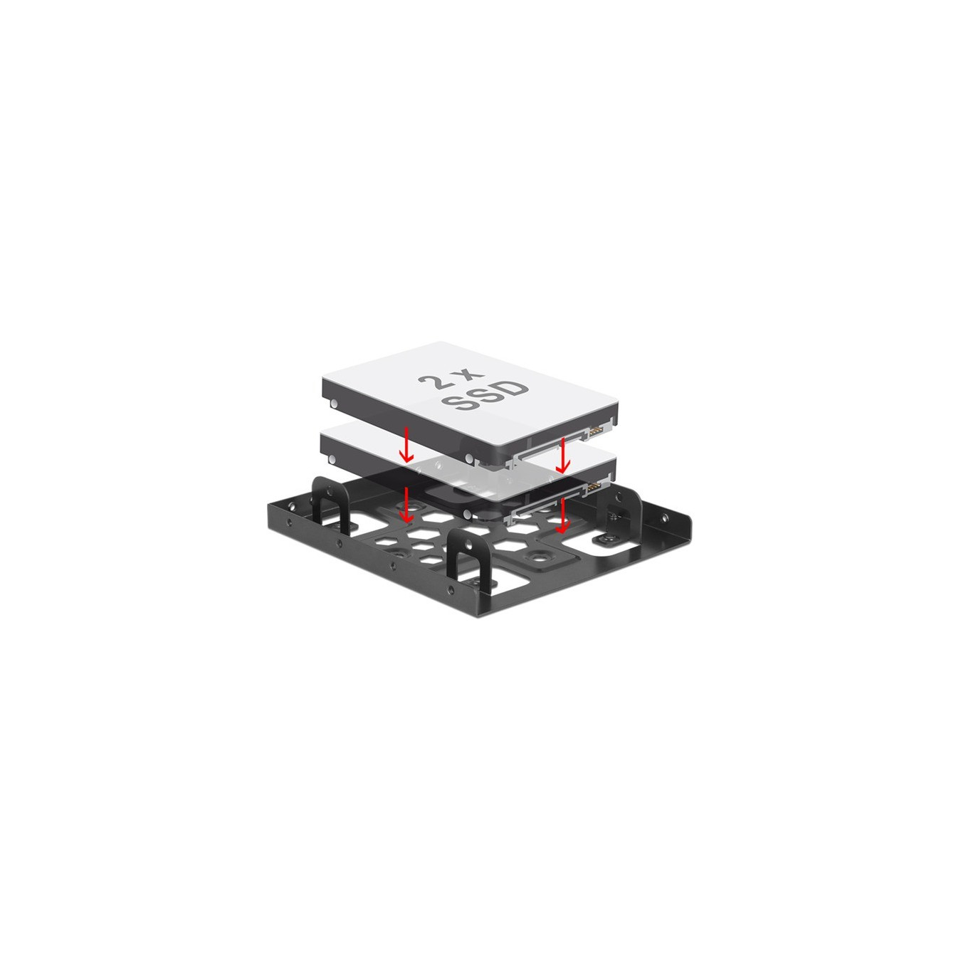 Delock 21324 Aluminum Dual 2.5-inch to 3.5-inch Mounting Frame – SATA Adapter | Armenius Store