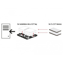 Delock 21324 Aluminum Dual 2.5-inch to 3.5-inch Mounting Frame – SATA Adapter | Armenius Store