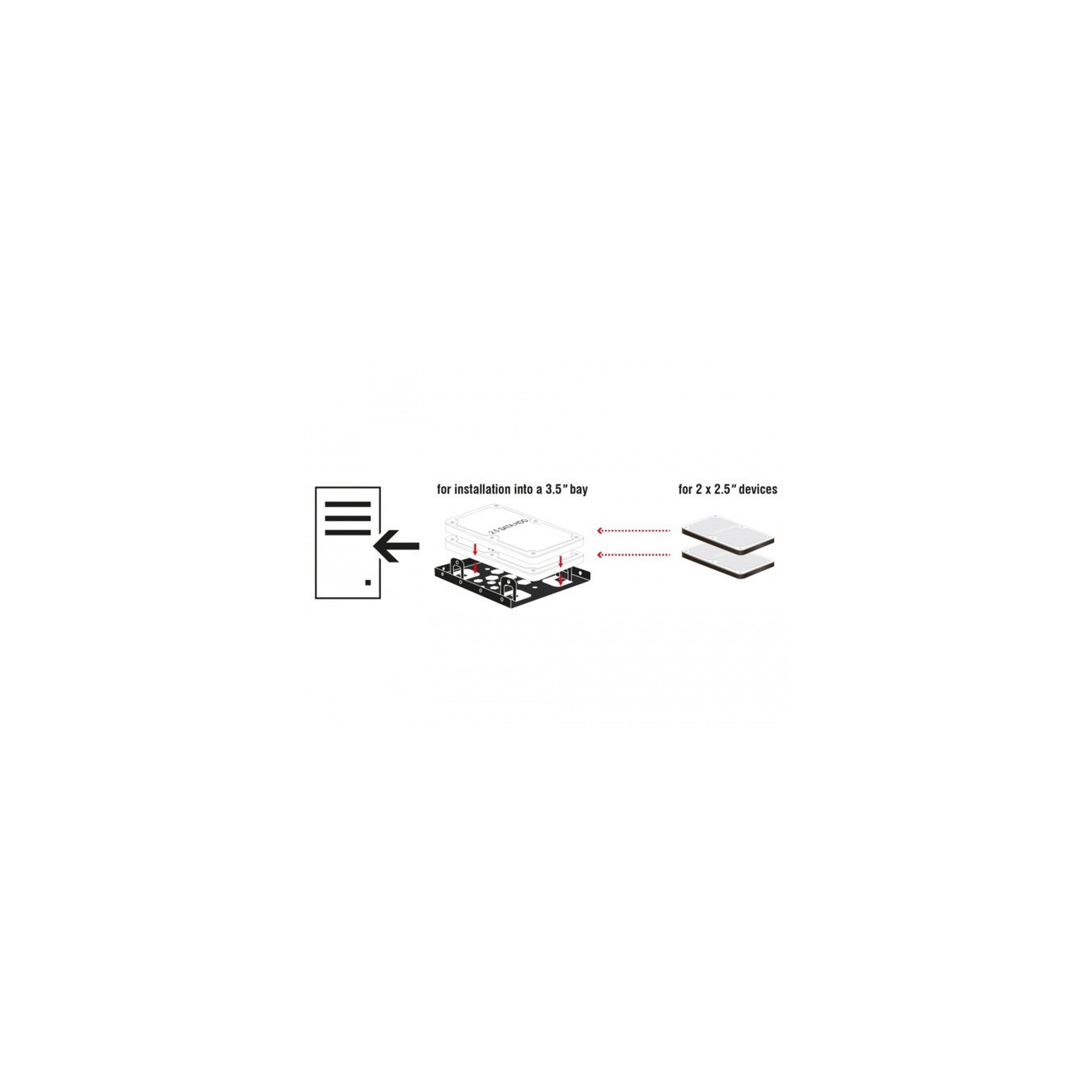 Delock 21324 Aluminum Dual 2.5-inch to 3.5-inch Mounting Frame – SATA Adapter | Armenius Store