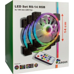 Inter-Tech Argus RGB Fan Set RS-14 140mm 3-Fan Kit (Retail) — Buy in Cyprus with Fast Delivery