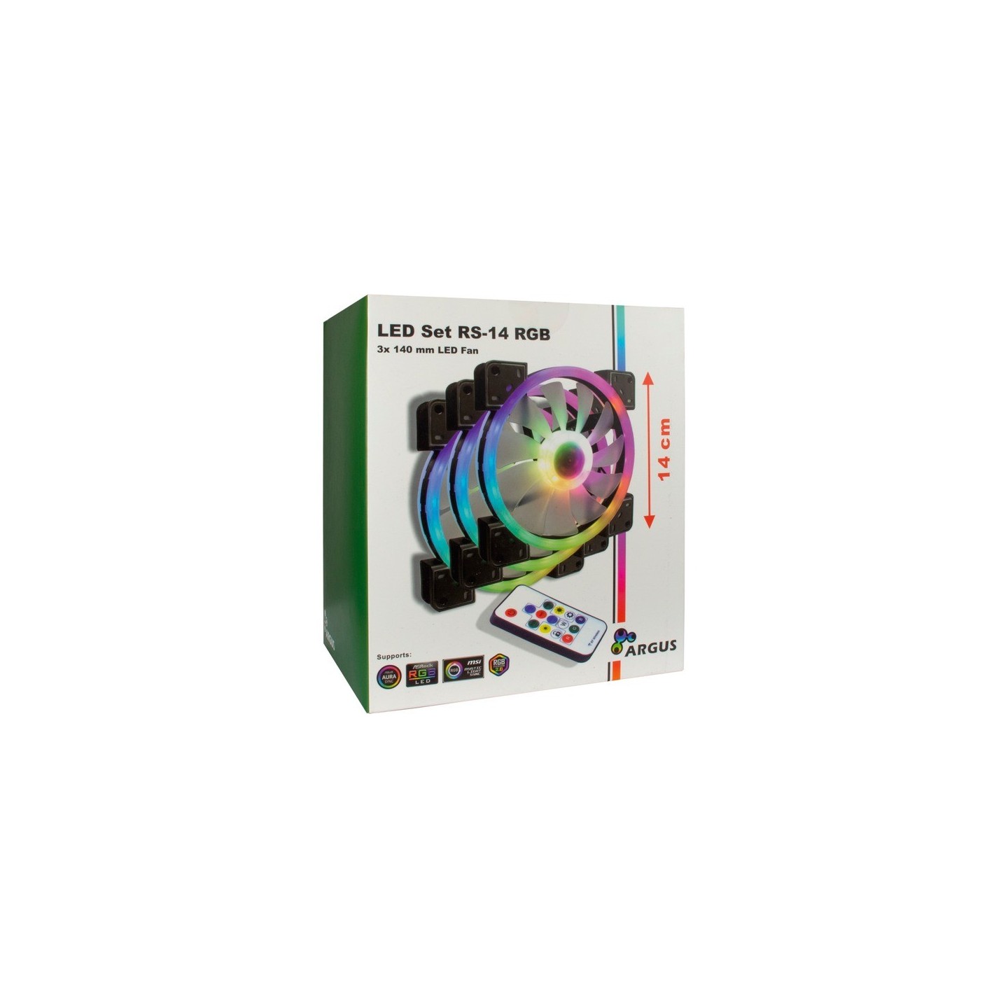 Inter-Tech Argus RGB Fan Set RS-14 140mm 3-Fan Kit (Retail) — Buy in Cyprus with Fast Delivery