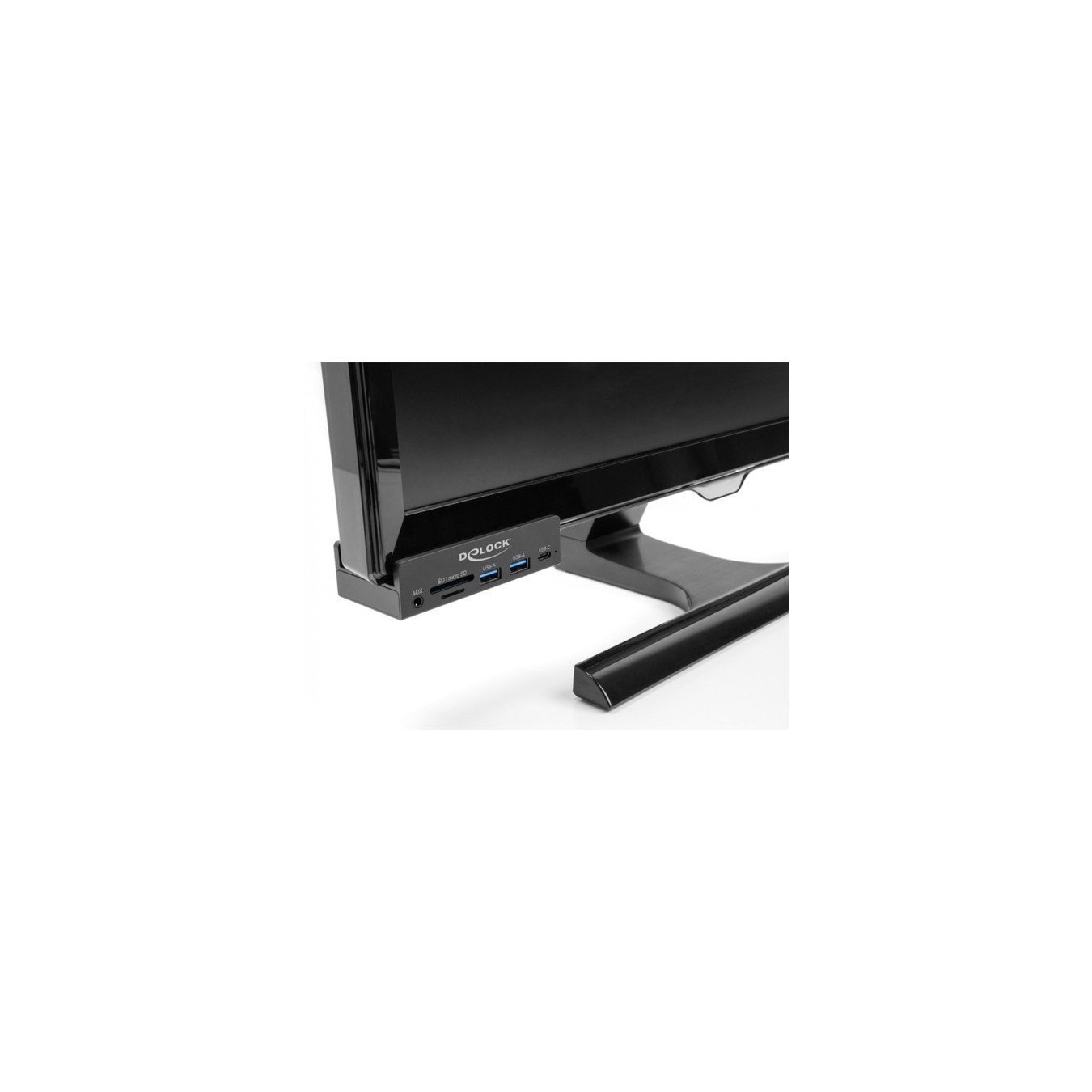 External USB 5 Gbps 3 port hub 2 x USB Type-A, 1 x USB Type-CTM and 2 slot card readers with locking screw, USB hub