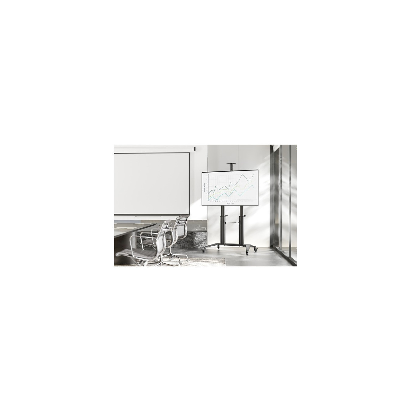 TV presentation trolley DA-90452 with shelves, holder — Buy in Cyprus with Fast Delivery