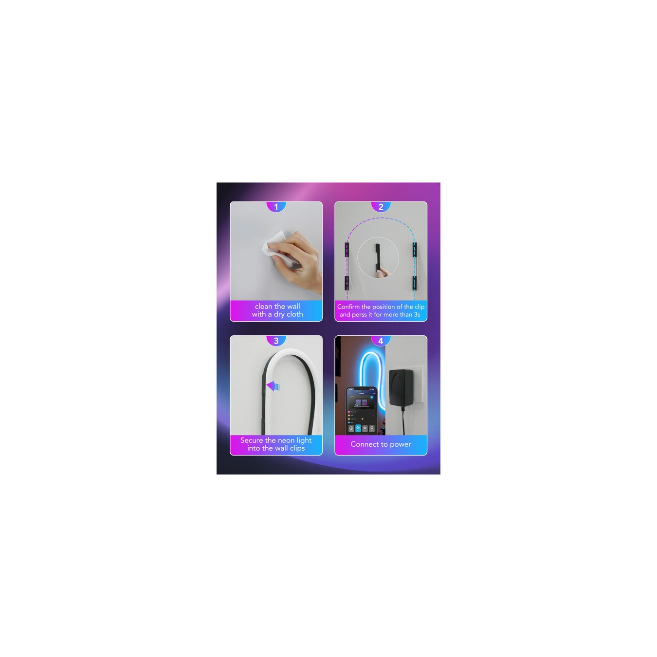 Bending clips for neon light tube 2 — Buy in Cyprus with Fast Delivery