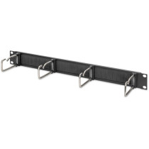 Cable management panel with steel brackets and brush strip for 483 mm (19') cabinets, cable management