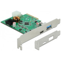 DeLOCK PCIe x4 to 1x extern USB-C 3.2 Gen 2 + USB-A 3.2 Gen 2, USB-Controller — Buy in Cyprus with Fast Delivery