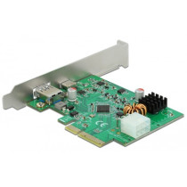 DeLOCK PCIe x4 to 1x extern USB-C 3.2 Gen 2 + USB-A 3.2 Gen 2, USB-Controller — Buy in Cyprus with Fast Delivery