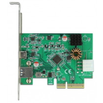 DeLOCK PCIe x4 to 1x extern USB-C 3.2 Gen 2 + USB-A 3.2 Gen 2, USB-Controller — Buy in Cyprus with Fast Delivery