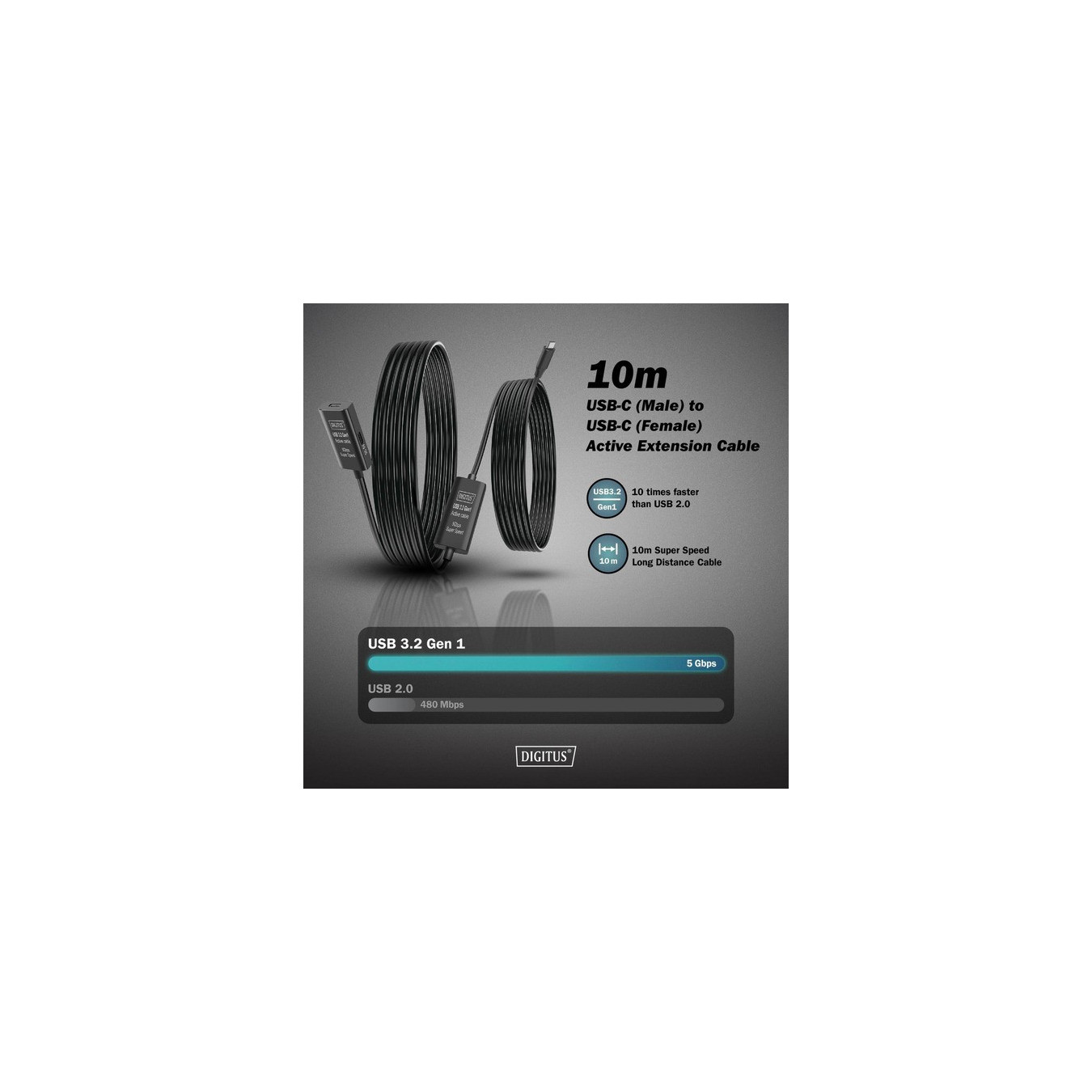 Active USB 3.2 Gen 1 extension cable, USB-C male to USB-C female — Buy in Cyprus with Fast Delivery