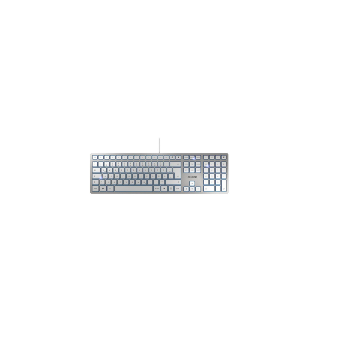 CHERRY KC 6000 SLIM - JK-1600DE-1 - Ultra-flat Wired USB Full-size Keyboard, Silver, German QWERTZ