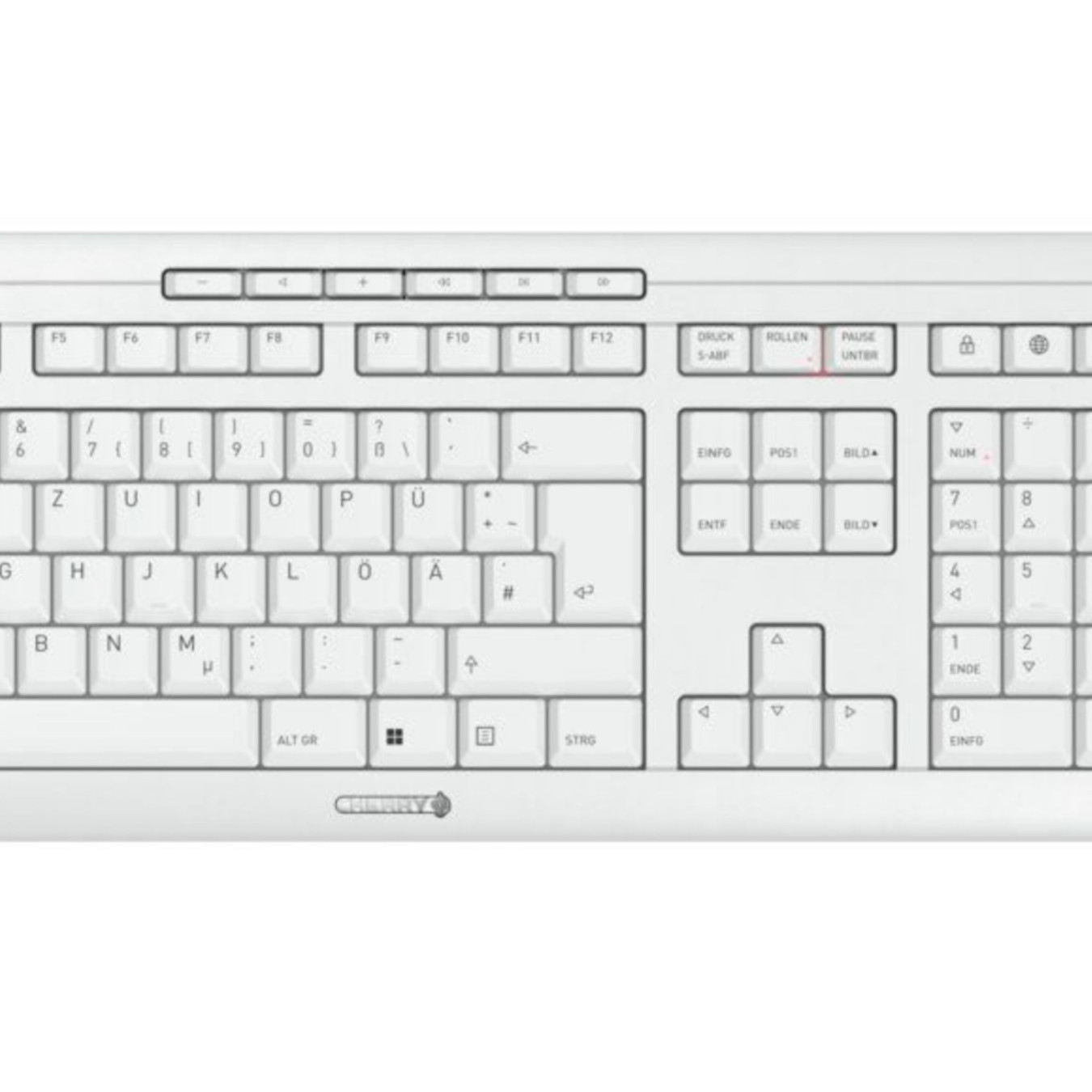 CHERRY Stream Desktop Comfort - JD-8550DE-0 - Wireless Ergonomic Keyboard & Mouse Combo (White, DE)