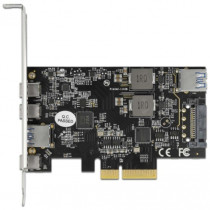 PCI Express x4 Karte zu 3 x USB Type-C + 2 x USB Typ-A - SuperSpeed USB 10 Gbps - Low Profile Formfaktor, USB-Controller