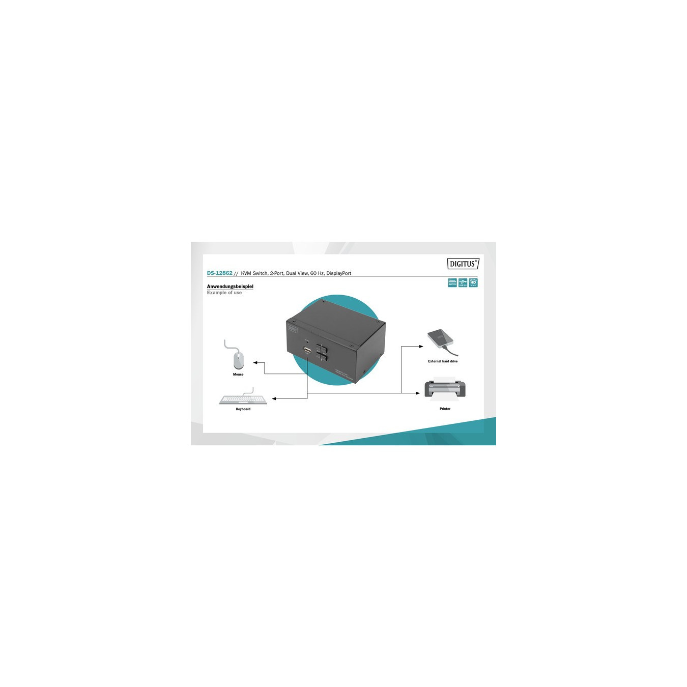 KVM-Switch DisplayPort 2x 1 — Buy in Cyprus with Fast Delivery