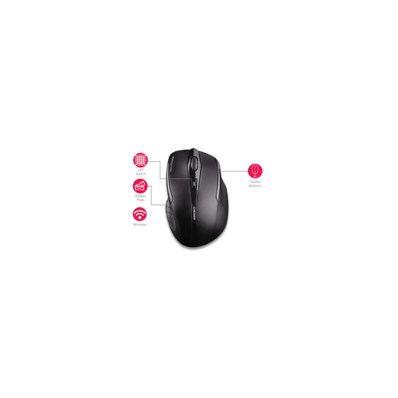 CHERRY MW 3000 - JW-T0100 - Wireless Ergonomic Right-Hand Mouse, Black, 1750 DPI, 2.4 GHz — Buy in Cyprus with Fast Delivery