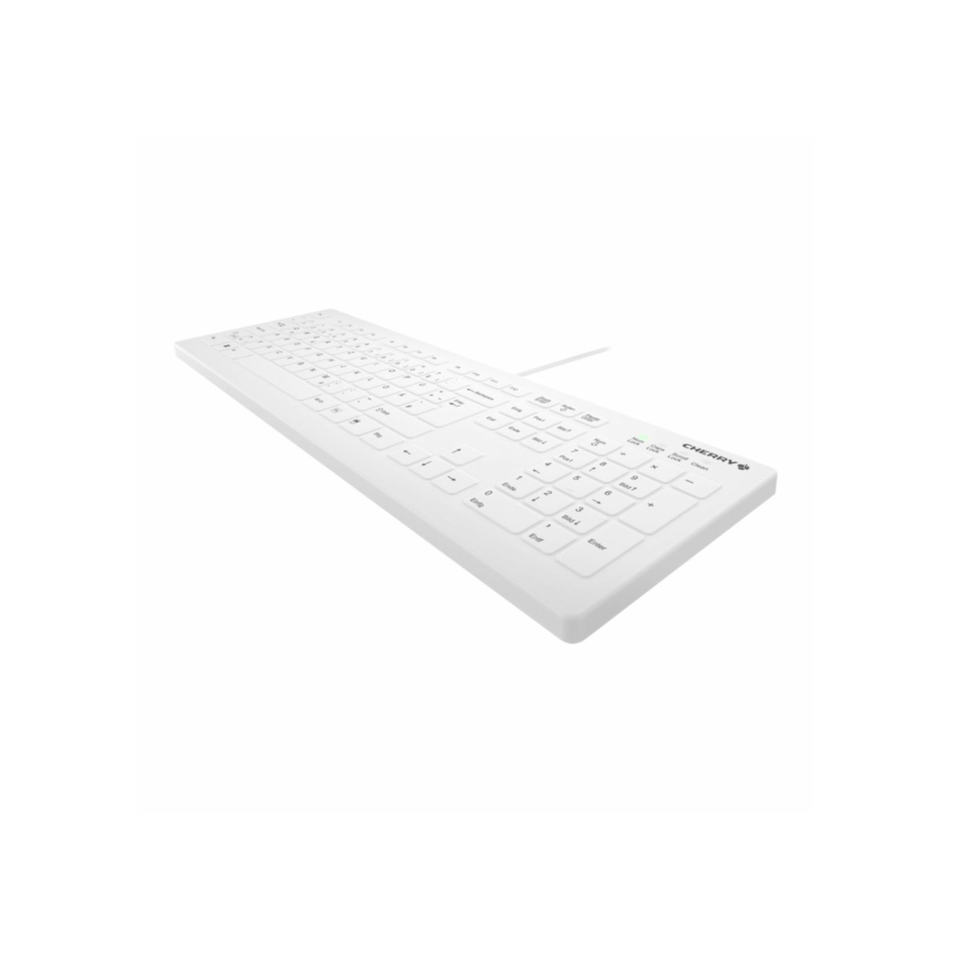 Medical Disinfectable Keyboard - AK-C8112 - Wired White, Full Layout, IP68 Membrane / Autoclavable Cover