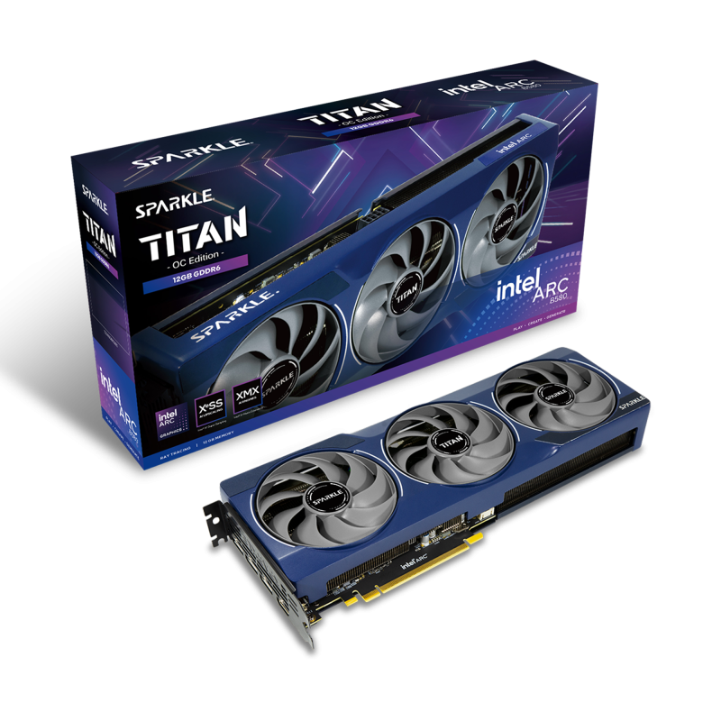 Buy SPARKLE Intel Arc B580 TITAN OC - 12GB GDDR6, 2740 MHz, Blue LED, PCIe 4.0 in Cyprus, Nicosia, Limassol, Larnaka, Pafos