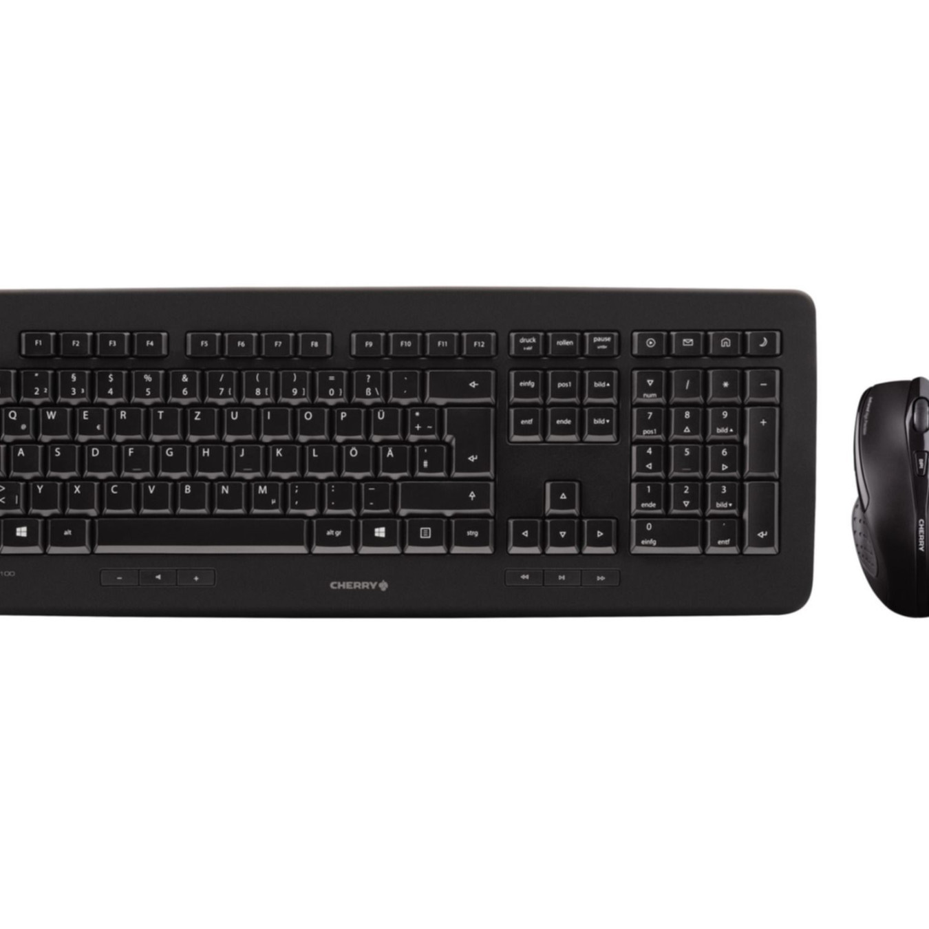 Cherry DW5100 Wireless Keyboard & Mouse Combo - JD-0520DE-2 - Black, German QWERTZ, Full-size, 2.4GHz Nano Receiver, 1750 DPI