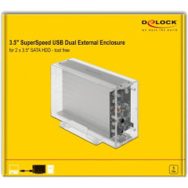 External dual housing for 2 x 3.5' SATA HDD with USB Type-C socket, drive housing — Buy in Cyprus with Fast Delivery