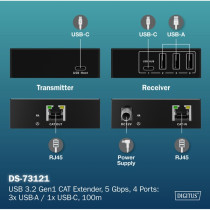 USB 3.2 Gen1 CAT Extender-Set, 5Gbps, 100 Meter, USB-Extender — Buy in Cyprus with Fast Delivery