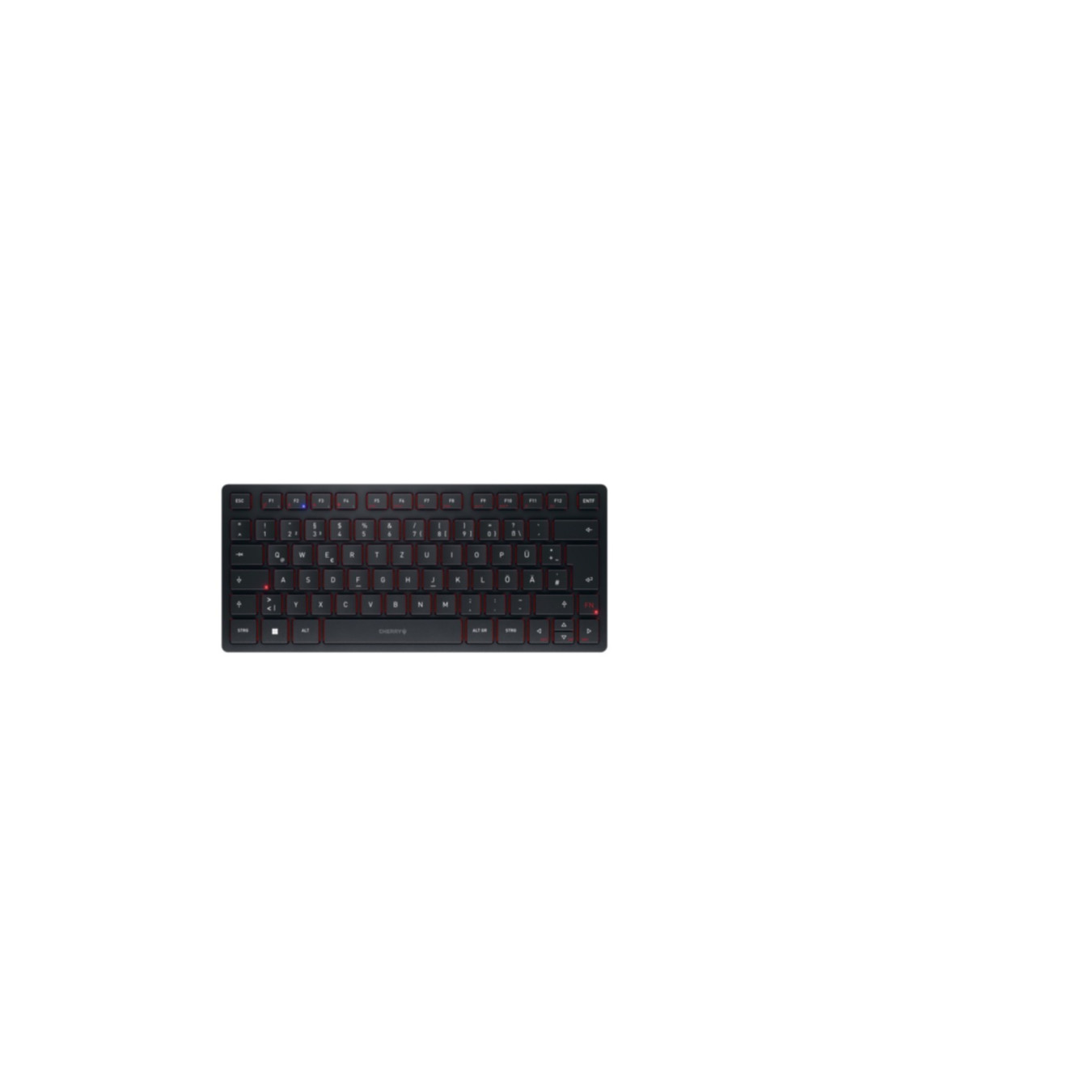 Cherry KW 9200 MINI Wireless Keyboard - JK-9250DE-2 - Black, German QWERTZ, Tri-mode (USB/2.4GHz/Bluetooth 5.0)