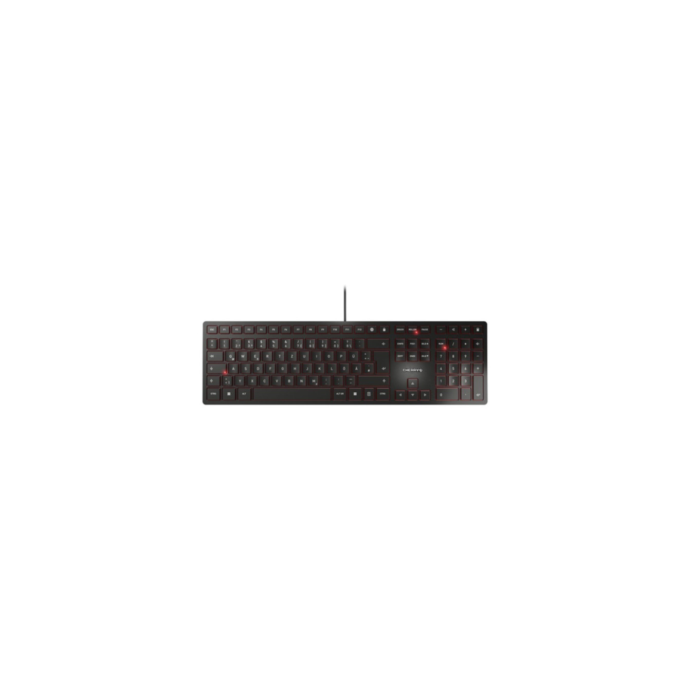 CHERRY KC 6000 SLIM - JK-1600DE-2 - Ultra-flat Wired USB German QWERTZ Full-size Keyboard, Black
