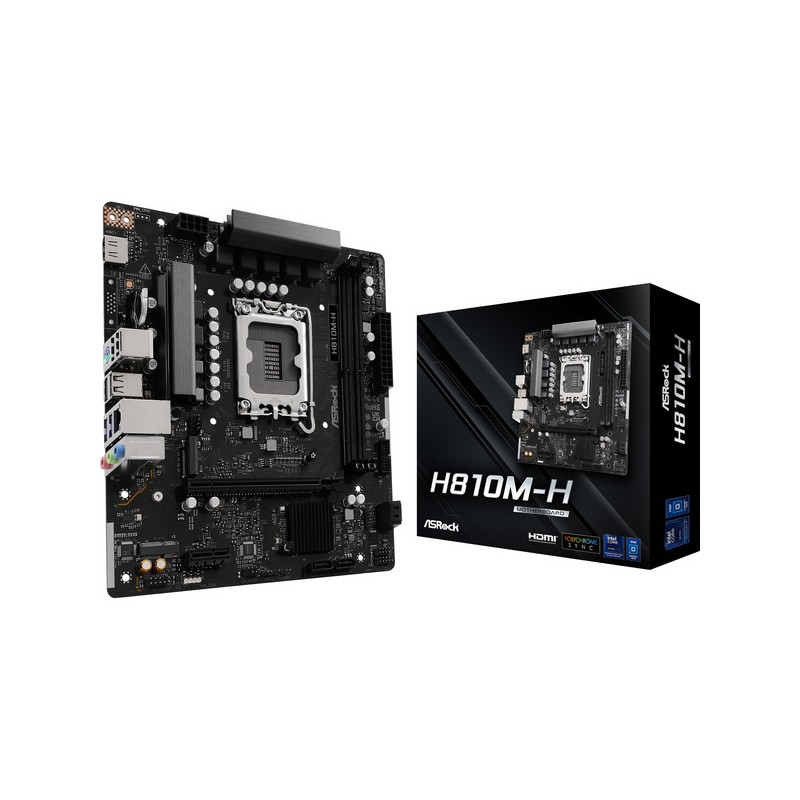 ASRock H810M-H Intel H810 LGA 1851 Micro-ATX DDR5 Motherboard - 90-MXBS4-A0UAYZ (Boxed) — Buy in Cyprus with Fast Delivery