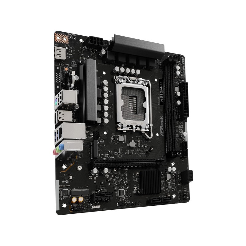ASRock H810M-H Intel H810 LGA 1851 Micro-ATX DDR5 Motherboard - 90-MXBS4-A0UAYZ (Boxed) — Buy in Cyprus with Fast Delivery