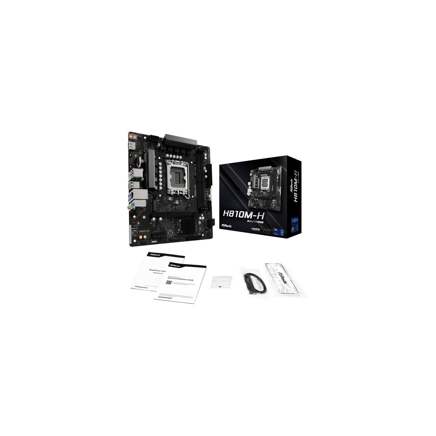 ASRock H810M-H Intel H810 LGA 1851 Micro-ATX DDR5 Motherboard - 90-MXBS4-A0UAYZ (Boxed) — Buy in Cyprus with Fast Delivery