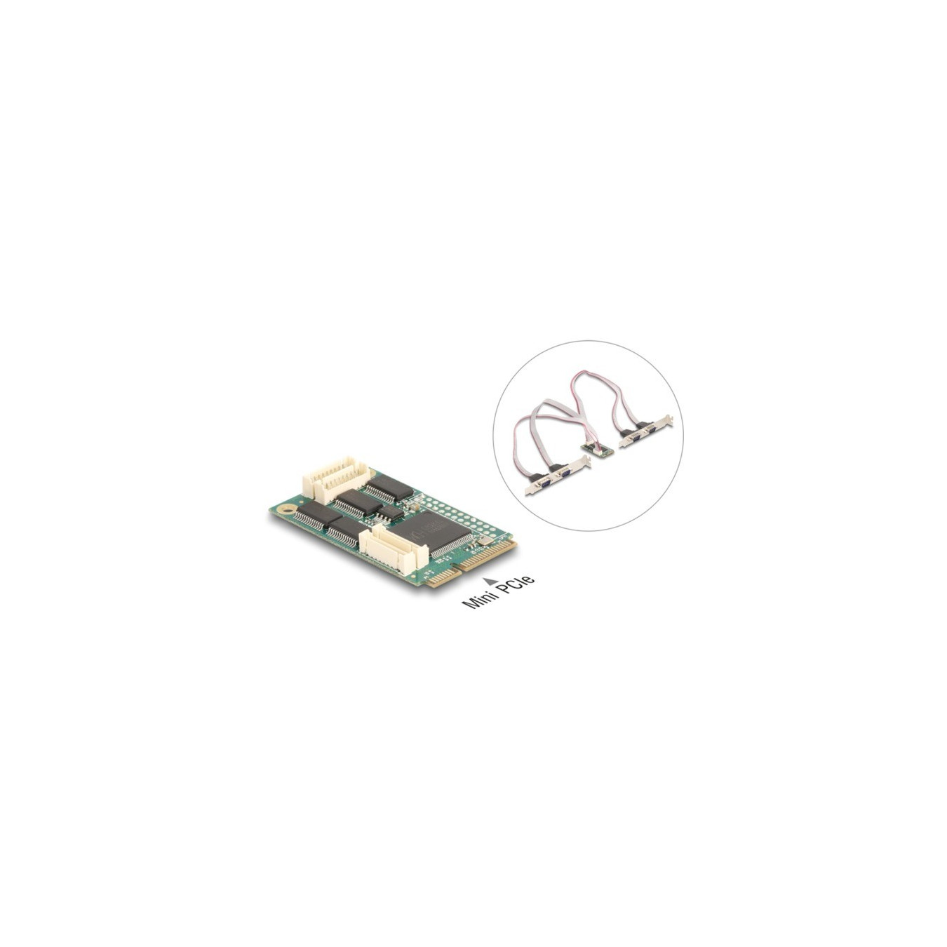 Mini PCIe I O full size 4 x serial RS-232, interface extension — Buy in Cyprus with Fast Delivery