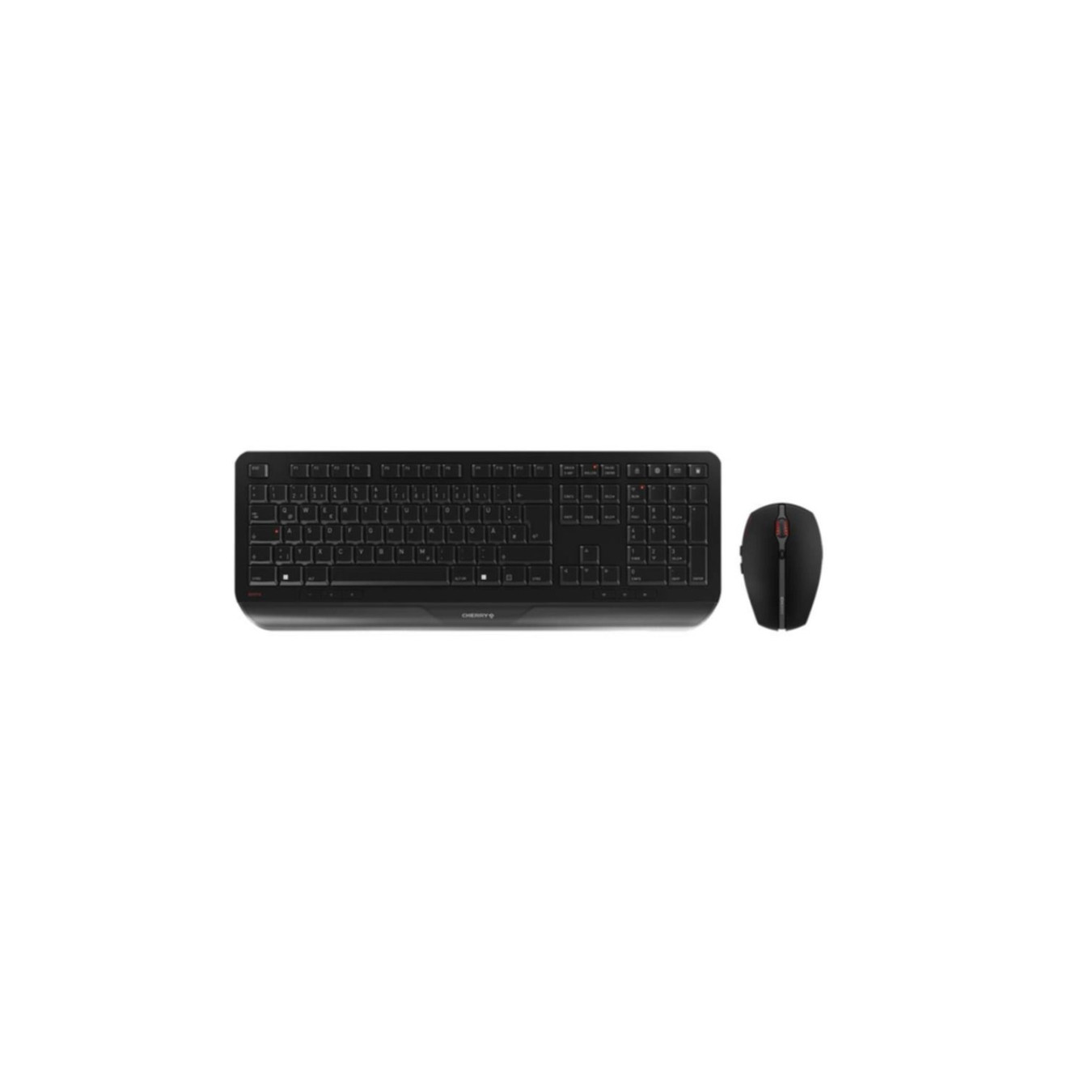 Cherry Gentix Wireless Keyboard & Mouse Combo - JD-7000DE-2 - Black, German QWERTZ, 2.4GHz, Full-size Keyboard, 2000 DPI