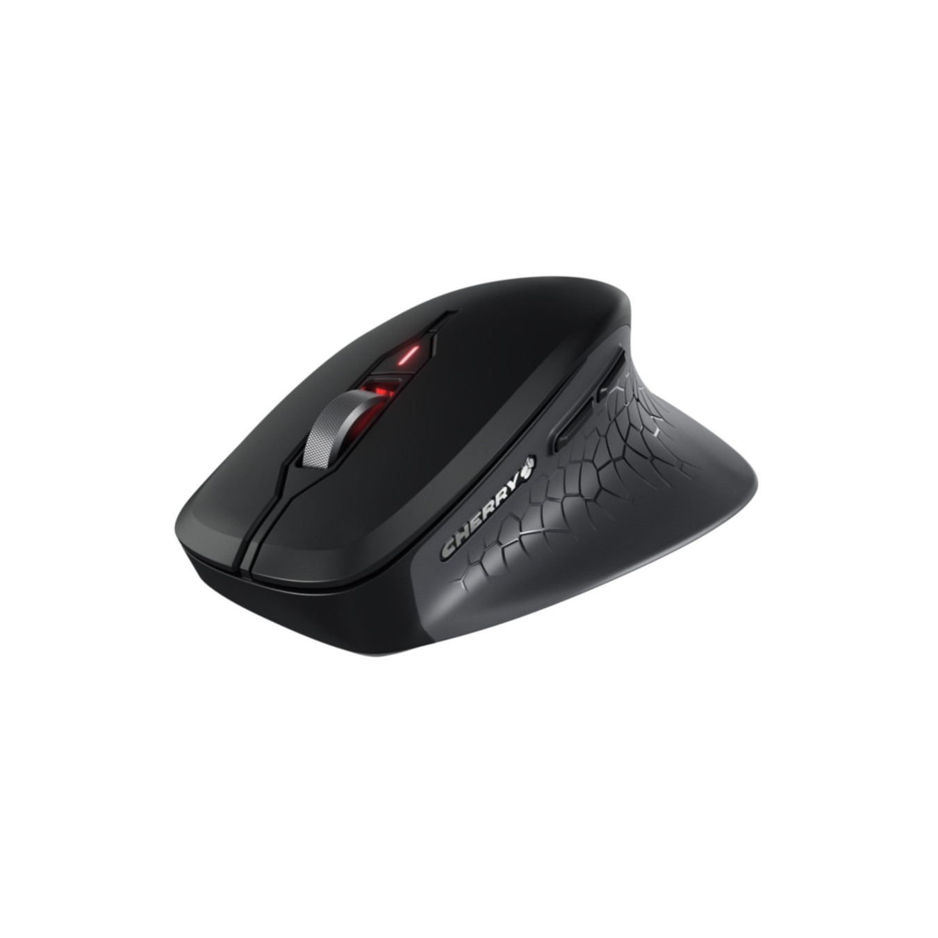 Cherry STREAM COMFORT Wireless Mouse - Right-Hand Ergonomic, 4000 DPI, 2.4 GHz Nano Receiver - Black/Grey