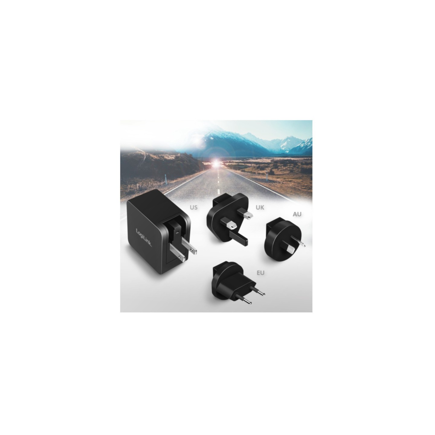 LogiLink USB Travel Charger - PA0302 - 65W GaN USB-C Travel Adapter, Black (US/UK/EU/AU) — Buy in Cyprus with Fast Delivery