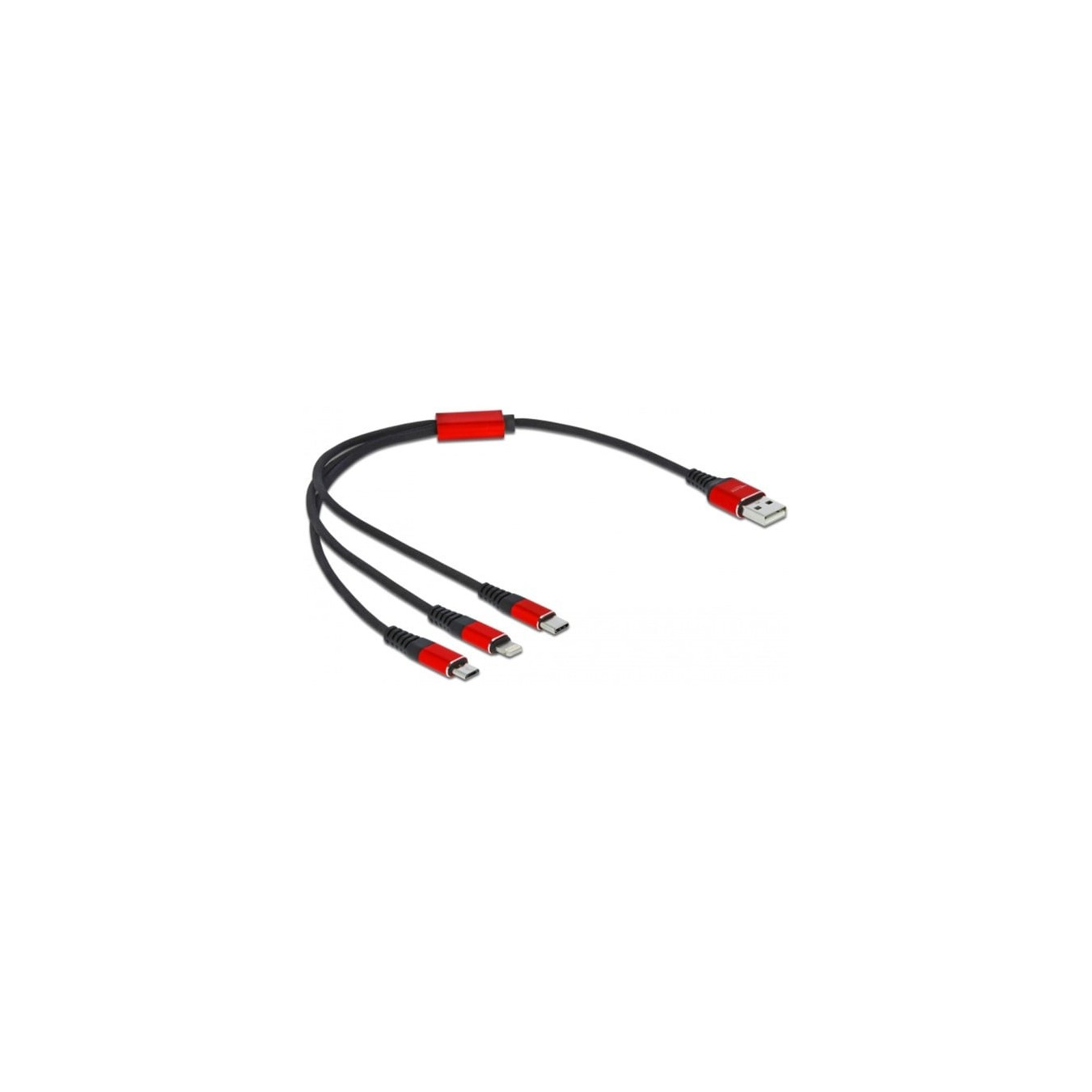 USB charging cable, USB-A plug to 2x USB-C + Lightning plug — Buy in Cyprus with Fast Delivery