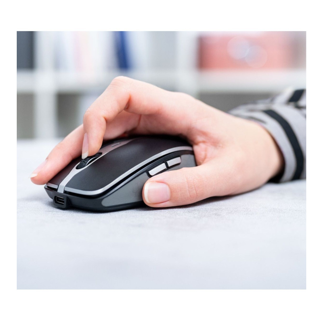 Cherry MW 9100 Wireless Mouse - JW-9100-2 - Ambidextrous Black, RF + Bluetooth, 2400 DPI, USB-C Rechargeable